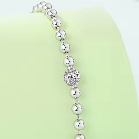 Original 17-20CM 925 Sterling Silver Bead Bracelet Romantic Love Forever Bracelet For Women Fine Ann