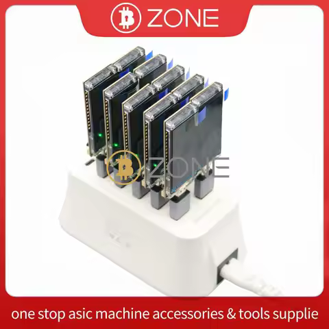 10PCS NerdMiner V2 78KH/S*10 Bitcoin Solo Miner With 10 Port USB Hub Crypto Miner T-DISPLAY-S3 780kh