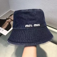 New Miu Denim Fisherman Hat Xiaohongshu Same Style Womens All-match Fashion Slim Basin Hat Spring An