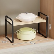櫥櫃 鍋具收納架 鍋架 廚房置物架 家用多功能下水槽下收納多層架子（平行進口）（快遞送貨上門）