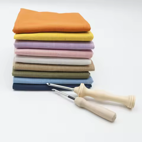 50*50cm Size Punch Needle Craft Cloth Cotton Embroidery Needlework Fabric Monks Cloth DIY Punch Need