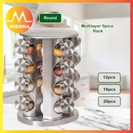 Mizona Multilayer Spice Rack Rotatable 360 Degree Spice Jar Spices Canister Spices Container Herb Se