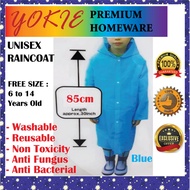 Raincoat Kids Waterproof RainCoat Unisex Free Size Age 6-14 Rain coat Anti Bacterial Fungus Non Toxi