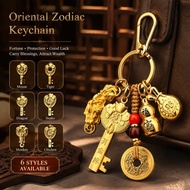 Money Attracting Keyfob Feng Shui Gourd Keyring Key Holder 12 Zodiac Feng Shui Gourd Keychain