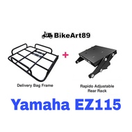 RAPIDO Monorack Yamaha EZ115 Foodpanda Grabfood Heavy Duty With Delivery Bag Frame Tapak Monorack EZ