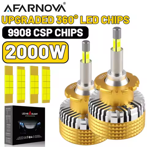 360 D3S D1S LED Car Headlight Xenon Bulb HID 1:1 D2S D4S Canbus D1R D2R D3R D4R LED Turbo Car Lamp M