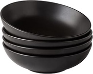AmorArc 8.75‘’ Large Pasta Bowls, 42 ounce Deep Stoneware Bowls Set of 4 for Kitchen, Wide Bowls for