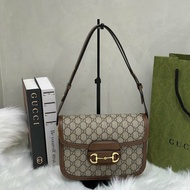 GUCCI Horsebit 1955馬銜釦馬鞍包 - 中號棕