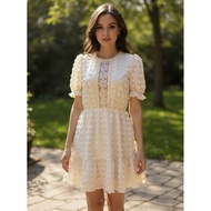 medium size civil wedding dress off white color dress eyelet
