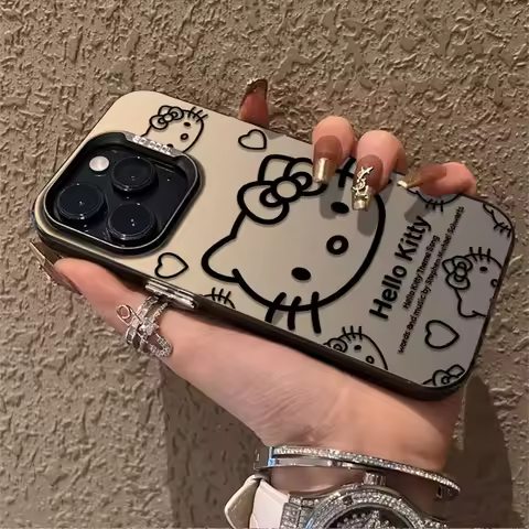 Original Sanrio Hello Kitty Cases For iPhone 15 14 13 11 12 Pro Max XS XR 7 8 Plus Cartoon Cute Shoc