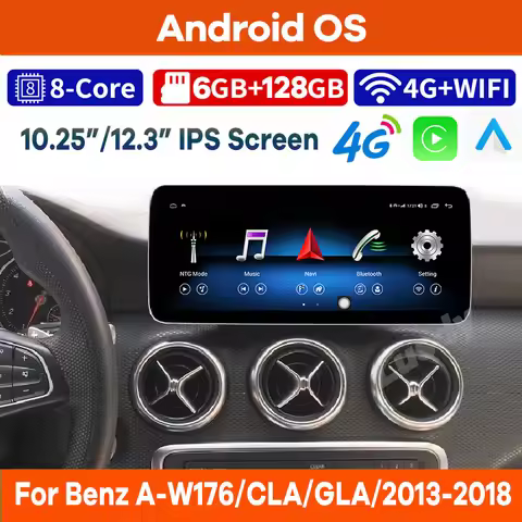 10.25"/12.3" 6G+128G Android Car Video Multimedia Player GPS for Mercedes Benz A W176 CLA C117 X117 