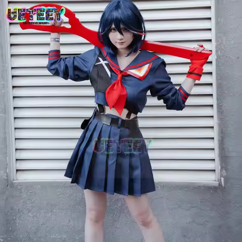 UETEEY KILL La KILL Matoi Ryuuko Cosplay Costumes Costume for Women Girls Tops Skirt Suits Wig Japan