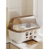 Put Tableware Rack Cover Dish Box with Rack Storage Plastic Plate Box Kitchen Cupboard Cupboard Tabl