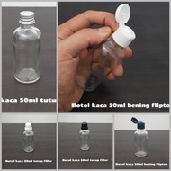 50ml Glass Bottle 50ml Fliptop Glass Bottle 50ml Glass Bottle Aluminum Screw Cap Clear Glass Bottle 