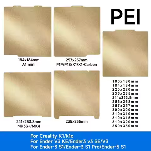 Double-sided PEI Build Plate180/220/235/310/350mm Upgrade Removal Textured PEI Magnetic Ender 3 V3 S