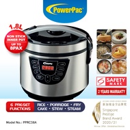 PowerPac Rice Cooker 1.8L Digital /Multi Cooker (PPRC38A)