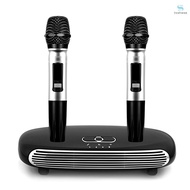 Wireless BT Karaoke Set with Dual Wireless BT Microphone for Smart TV/Set-top Box/Computer/Smart Phone Black Karaoke Box US Plug