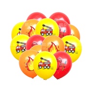 helium balloon gas balloon set Cross-Border Fire Truck Theme Latex Balloon Party Decoration Set 40cm