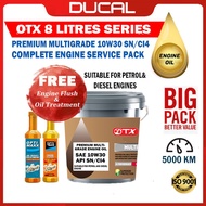 DUCA OTX Engine Oil 10W30 API SM/CI4 8 Litres ( FREE Oil Treatment & ENGINE FLUSH)10W30 18L MINYAK H
