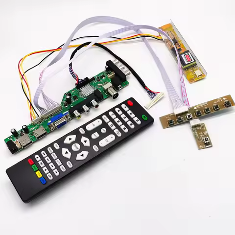 D3663LUA V56 V59 Universal DVB-T2/DVB-T LCD Digital TV Driver Board Kit for 14-inch 15.4-inch 30pin 