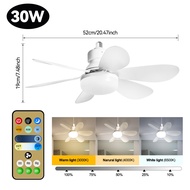 LUCKYLED 30W E27 Fan Lamp 52cm Fan light ceiling 3 Colors invisible siling Cooling fan lampu kipas