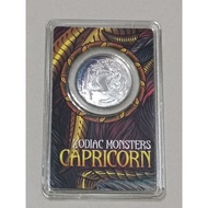 (have black toning) Silver Capricorn zodiac monsters 1/10 oz 999 Silver coin perak nubex