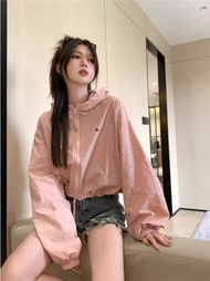 เสื้อคลุมผ้าร่ม  เสื้อคลุม เสื้อคลุมผ้าร่ม มีฮู้ด กันแดด กันลม ใส่สบายเสื้อแจ็คเก็ตผ้าร่ม เสื้อแขนยา