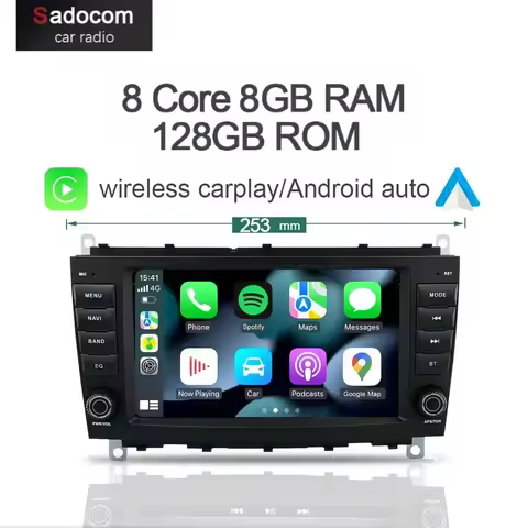 720P Carplay 8" Android 14.0 6G+128G Car DVD Player Autoradio GPS navigation For Benz CLK 200K 280 3