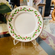 Lenox Holiday Bread Plate Plain Gold Christmas Cake Plate Beautiful Luxury Christmas