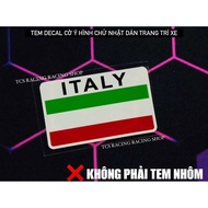 [ 1 STAMP ] RECTANGULAR ITALY FLAG DECAL STICKER CAR DECORATION STICKER