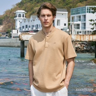 GALLOP : เสื้อคอกระดุมแขนสั้น Summer Knit Henley neck T-Shirt รุ่น GT9184 สี Khaki - กากี / ราคาปกติ