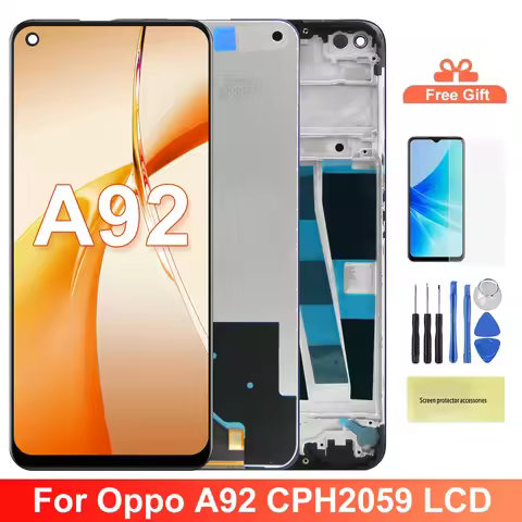 6.5" Display Screen for Oppo A92 CPH2059 Lcd Display Digital Touch Screen with Frame for Oppo A92 Sc