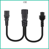 CRE IEC320 C14 to C5+C13 Y-Type Splitter Power Cord IEC 320 C14 Male to C5+C13 Female Power Supply A