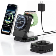 Wireless Charger 3 in 1, Foldable Charging Station for Apple Samsung Multi Devices Charging, Magneti