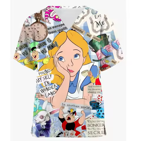 Wholesale Nurse Uniform Women Hospital Accessories Doctor Nurse Surgery Scrubs Tops Disney Princess 