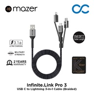 MAZER Infinite.Link Pro 3 USB C 3-in-1 Cable (Braided) - Black Color // 1M /
