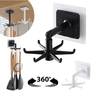 GANTUNGAN 6 Hook Wall Hanger / Rotating 6 Hook Can Rotate 360 Degrees