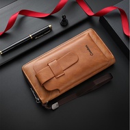 GFS store Mens Long Wallet Business Casual Clutch PU Multi-Card Large Capacity Portable Phone Bag