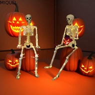 MIQUEL Skeleton Human Model Decoration, Movable Glow in Dark Haunted House Props, Clown LED Lights H