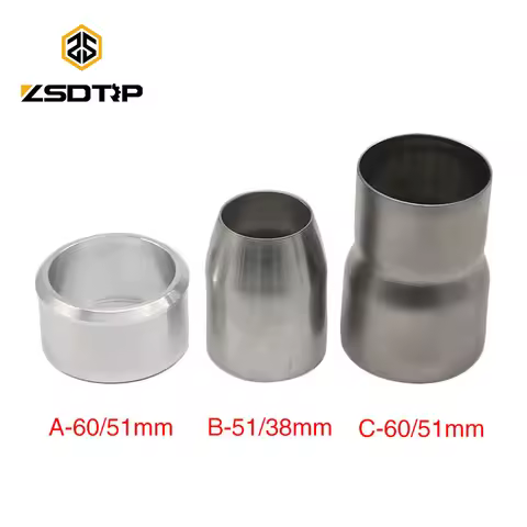 ZSDTRP Motorcycle Exhaust Muffler 38-51MM 51-60MM Universal Exhaust Pipe Connector Adapter Tube