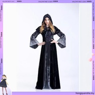 Women's Corpse Bride Costume Halloween Ghost Bride Witch Vampire Black  Dress Scary Halloween Costum