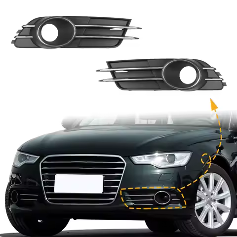 Fog Light Frame Lamp Trim Grill Cover Under Front Bumper For Audi A6 C7 2012-2015 4G0807681B 4G08076