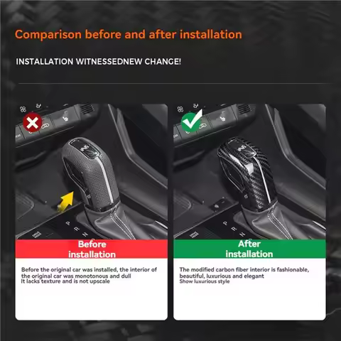 Dry Carbon Fiber Car Gear Shift Knob Trim For Hyundai Elantra N/Veloster N/Kona N/I20 N/I30 N/Tucson