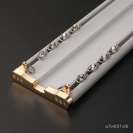 XY！Aluminum Alloy Curtain Track Double Track Top Mounted Slide Rail Slide Curtain Rod Guide Curtain Straight Track Curve