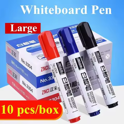 10 Pens/Box Whiteboard Marker Pen Easy To Wipe Quick Drying Water-based Marker Repetitive Writing Bo