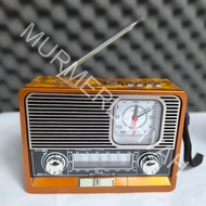 Speaker Radio Jadul Radio Bluetooth Speaker Senter LED FLECO F-105 Jam Analog | Multifungsi