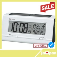 【Direct From Japan】Seiko Clock Alarm Clock Hybrid Solar Radio Digital Calendar Temperature White Pearl SQ766W SEIKO
