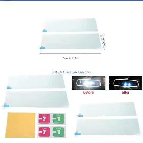 29.5cmx 9cm Universal Car Rearview Mirror Film Blu-ray Film Anti-glare Film