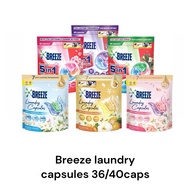 Breeze 5 in 1 Laundry Capsules 40pcs Lavender Eucalyptus Sakura Blossom