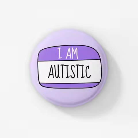 Rectangular I Am Autistic Badge Pin Mental Health Autism Hidden Disability